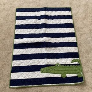 Pottery Barn Kids Crib Quilt - alligator madras